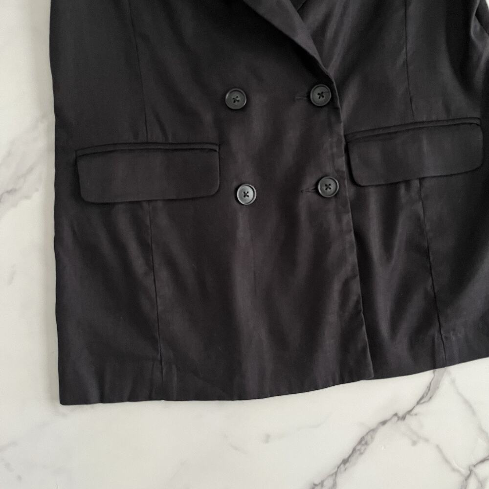 Evereve Brandi Linen Blazer Black Sz Small minimalist casual Chic classic Jacket - Picture 9 of 10